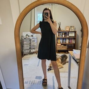 Dark Green Flutter Sleeve Tank Swing Dress